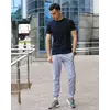 Мужской комплект - серые спортивные штаны и черная футболка (весна/лето/осень)