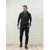 Теплый мужской спортивный костюм, черная худи с лампасами и теплые спортивные штаны (цвет на выбор)