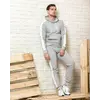 Мужской спортивный костюм (серая худи с лампасами и серые  спортивные штаны с лампасами)