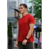 Красная мужская футболка / однотонные хлопковые футболки