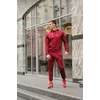 Спортивный костюм мужской весна-лето-осень (бордовая  худи + бордовые  штаны)