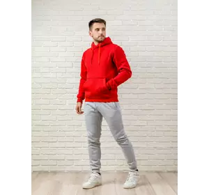 Теплый мужской спортивный костюм, красная худи и теплые спортивные штаны (цвет на выбор)