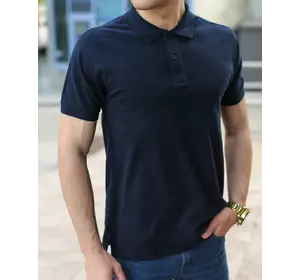 Темно-синяя мужская футболка поло / купить рубашку поло
