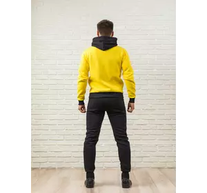 Теплый мужской спортивный костюм, желтая худи с капюшоном и мужские теплые спортивные штаны (цвет на выбор)