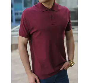 Бордовая мужская футболка поло / купить рубашку поло