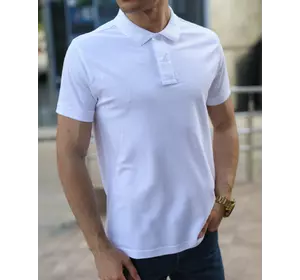 Белая мужская футболка поло / купить рубашку поло